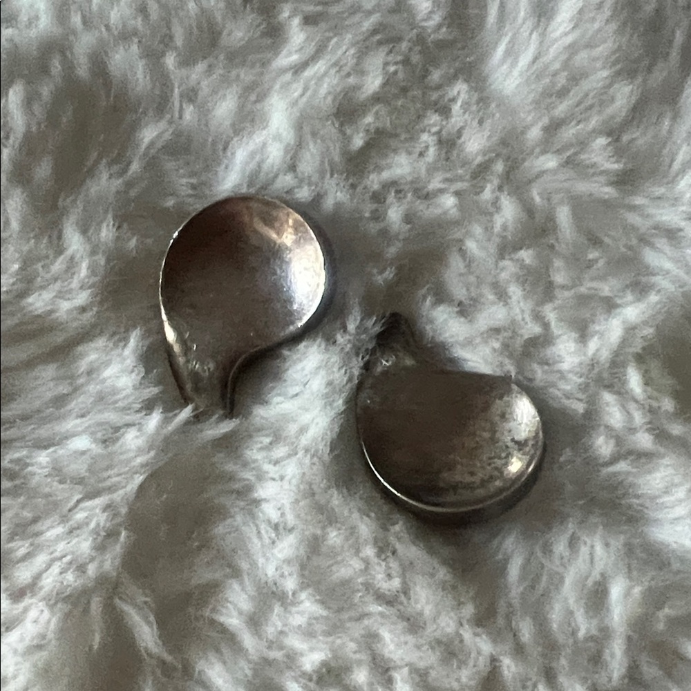 Silver Teardrop Clip On Earrings